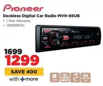 HiFi Corp Pioneer Deckless Digital Car Radio MVH-85UB offer