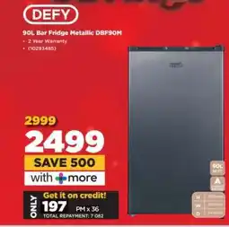HiFi Corp DEFY 90L Bar Fridge Metallic DBF90M offer