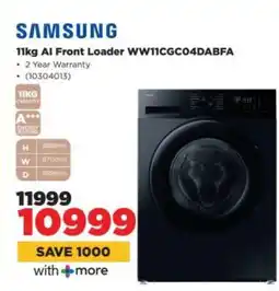 HiFi Corp Samsung 11kg AI Front Loader WW11CGC04DABFA offer