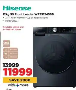 HiFi Corp Hisense 12kg 5S Front Loader WF5S1245BB offer