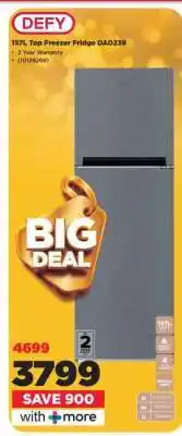 HiFi Corp DEFY 157L Top Freezer Fridge DAD259 offer