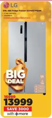 HiFi Corp LG 519L SBS Fridge Freezer GCFB507PQAM offer