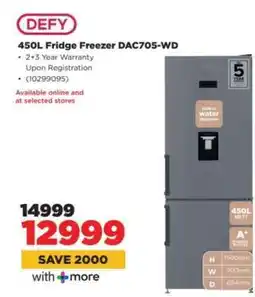 HiFi Corp DEFY 450L Fridge Freezer DAC705-WD offer