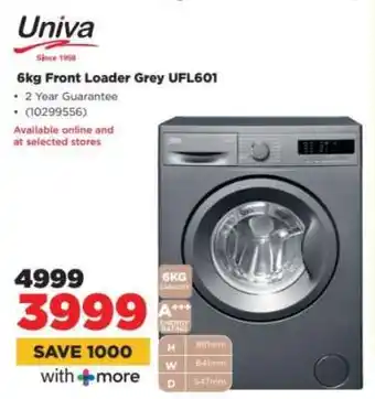 HiFi Corp 6kg Front Loader Grey UFL601 offer