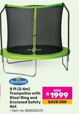 Game 8 ft (2.4m) Trampoline with Steel Ring and Enclosed Safety Net offer