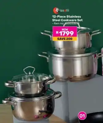 Game 12-Piece Stainless Steel Cookware Set offer