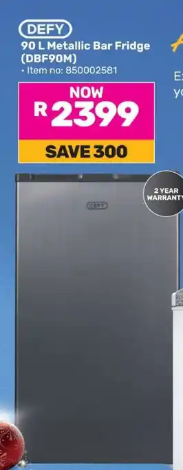 Game DEFY 90 L Metallic Bar Fridge (DBF90M) offer