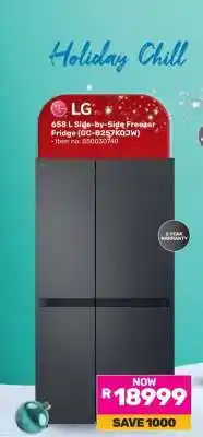 Game LG 658 L Side-by-Side Freezer Fridge (GC-B257KQJw) offer