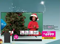Game 58 QLED Smart TV (58Q60) PLUS 2.1-Channel Soundbar (HS1800) offer