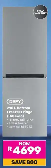 Game DEFY 210 L Bottom Freezer Fridge (DAC365) offer