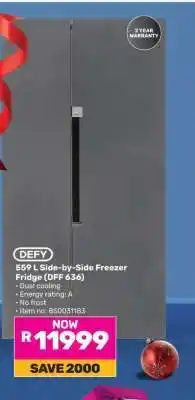 Game DEFY 559 L Side-by-Side Freezer Fridge (DFF 636) offer