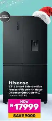 Game Hisense 631 L Smart Side-by-Side Freezer Fridge with Water Dispenser (H800SB-WD) offer