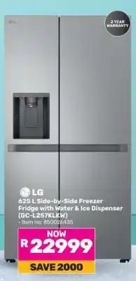 Game LG 625 L Side-by-Side Freezer offer