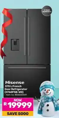 Game Hisense 575 L French Door Refrigerator (H760FSB-WD) offer