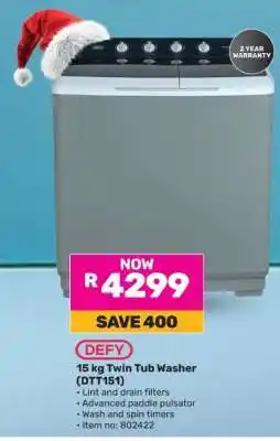 Game 15 kg Twin Tub Washer (DTT151) offer