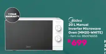 Game Midea 20 L Manual Inverter Microwave Oven (MM20-WHITE) offer
