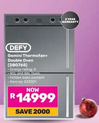 Game DEFY Gemini Thermofan+ Double Oven (DB0768) offer