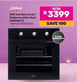 Game Univa 600 mm Eye Level / Undercounter Oven (U246B/1) offer