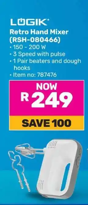 Game Logik Retro Hand Mixer RSH-080466 offer