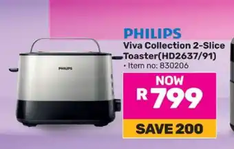 Game PHILIPS Viva Collection 2-Slice Toaster(HD2637/91) offer