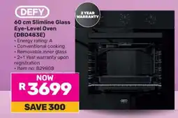 Game DEFY 60 cm Slimline Glass Eye-Level Oven (DB0483E) offer