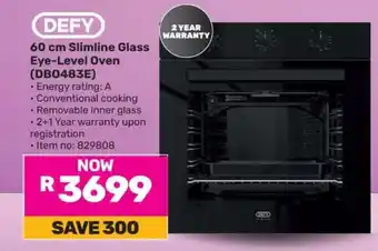 Game DEFY 60 cm Slimline Glass Eye-Level Oven (DB0483E) offer