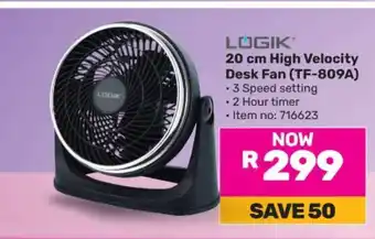 Game LÖGIK 20 cm High Velocity Desk Fan (TF-809A) offer