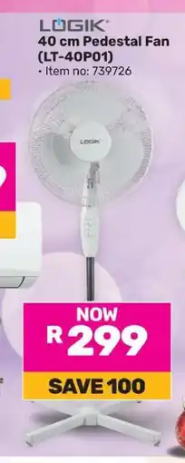 Game LÖGIK 40 cm Pedestal Fan (LT-40P01) offer