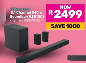 Game Hisense 5.1 Channel 540 W Soundbar (HS5100) offer