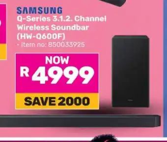 Game Samsung Q-Series 3.1.2 Channel Wireless Soundbar (HW-Q600F) offer