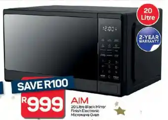 Pick n Pay Hypermarket AIM Black Mirror Finish Electronic Microwave Oven offer