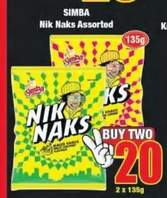 Boxer Simba Nik Naks Assorted 2x135g offer