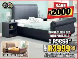 Lewis Donna sleigh bed with pedestals offer