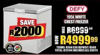 Lewis Defy white chest freezer offer