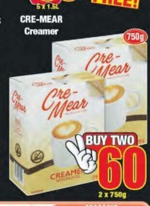 Boxer Cre-Mear Creamer 2x750g offer