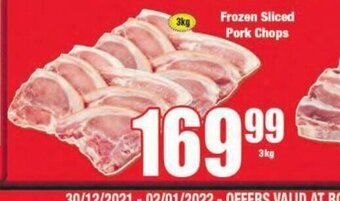 Boxer Frozen Sliced Pork Chops 3kg offer