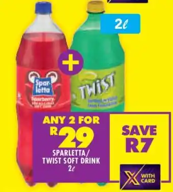 Shoprite Sparletta/Twist Soft Drink 2L offer