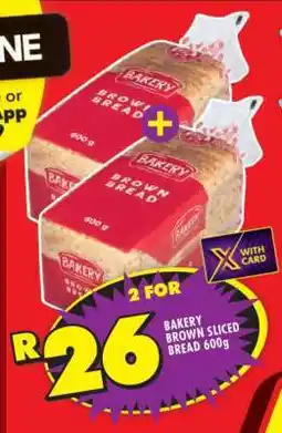 Shoprite BAKERY BROWN SLICED BREAD 600g offer