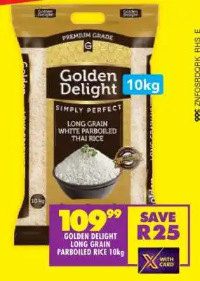 Shoprite GOLDEN DELIGHT LONG GRAIN PARBOILED RICE 10kg offer