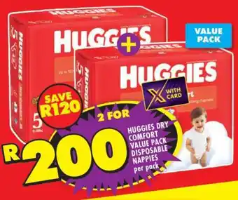 Shoprite Huggies Dry Comfort Value Pack Disposable Nappies offer