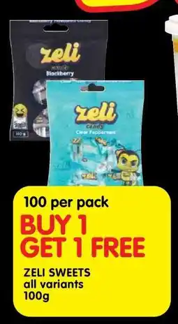 Shoprite ZELI SWEETS all variants 100g offer
