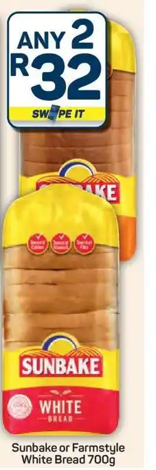 Pick n Pay Hypermarket Sunbake or Farmstyle White Bread 700g offer