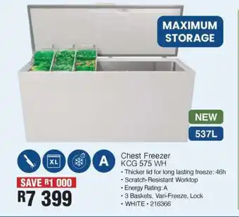 OK Furniture Chest Freezer KCG 575 WH offer