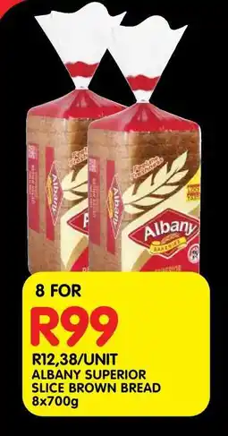 Shoprite ALBANY SUPERIOR SLICE BROWN BREAD 8x700g offer