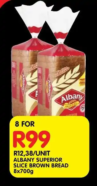 Shoprite ALBANY SUPERIOR SLICE BROWN BREAD 8x700g offer