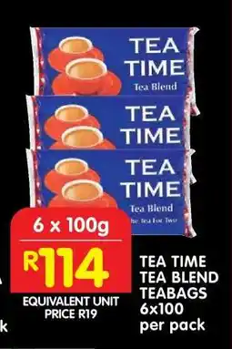 Shoprite TEA TIME TEA BLEND TEABAGS 6x100 offer