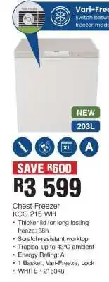 OK Furniture Chest Freezer KCG 215 WH offer
