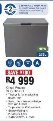 OK Furniture Chest Freezer KCG 305 GR offer