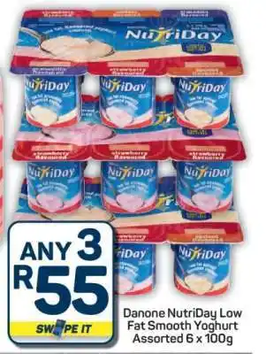 Pick n Pay Hypermarket Danone NutriDay Low Fat Smooth Yoghurt Assorted 6 x 100g offer