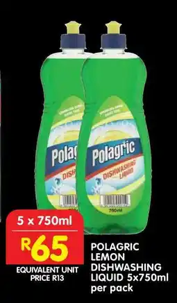 Shoprite POLAGRIC LEMON DISHWASHING LIQUID 5x750ml per pack offer